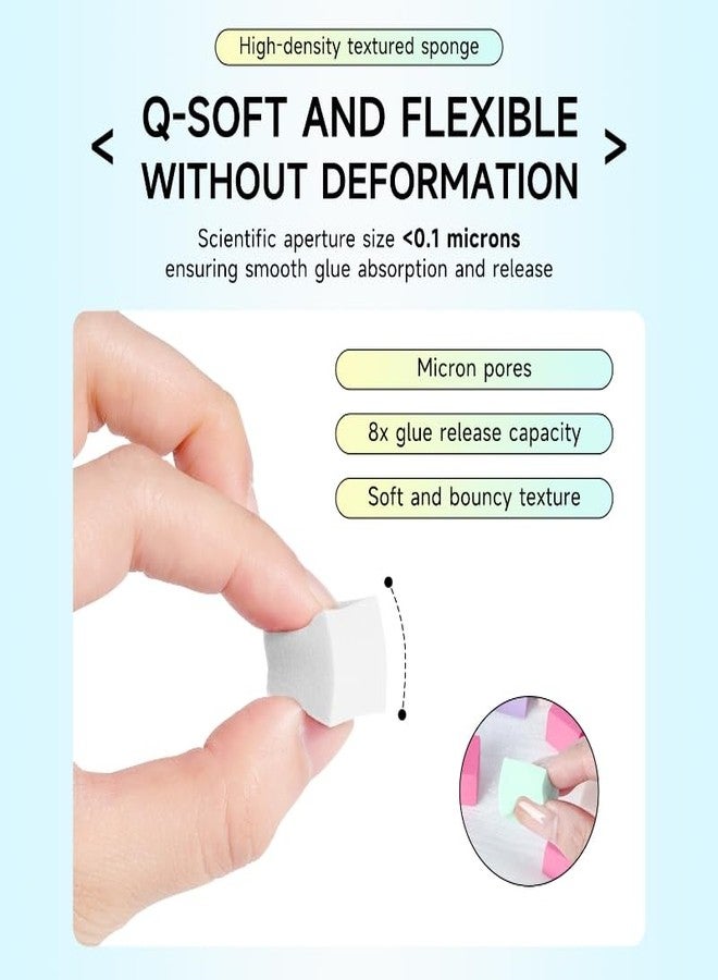 أوبو مجموعة إسفنجات أظافر أوبو لجل الأومبري، مجموعة أدوات فن الأظافر - 100 قطعة إسفنجات أظافر مع قلم ذهبي، علبة تخزين بلاستيكية شفافة لحفظ أدوات فن الأظافر - Image 3